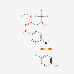 Propan-2-yl 2-[5-[(2,5-dichlorophenyl)sulfonylamino]-2-hydroxyphenyl]-4,4,4-trifluoro-3-oxobutanoate