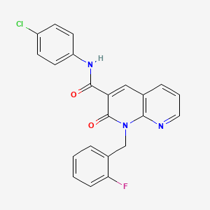 molecular formula C22H15ClFN3O2 B2576070 N-(4-chlorophenyl)-1-[(2-fluorophenyl)methyl]-2-oxo-1,2-dihydro-1,8-naphthyridine-3-carboxamide CAS No. 1005296-03-6