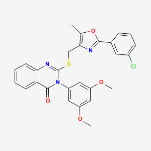 2-(((2-(3-chlorophenyl)-5-methyloxazol-4-yl)methyl)thio)-3-(3,5-dimethoxyphenyl)quinazolin-4(3H)-one