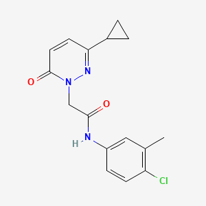 molecular formula C16H16ClN3O2 B2576089 N-(4-chloro-3-methylphenyl)-2-(3-cyclopropyl-6-oxo-1,6-dihydropyridazin-1-yl)acetamide CAS No. 2034388-42-4
