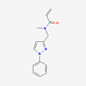 molecular formula C14H15N3O B2576112 N-Methyl-N-[(1-phenylpyrazol-3-yl)methyl]prop-2-enamide CAS No. 2305569-84-8