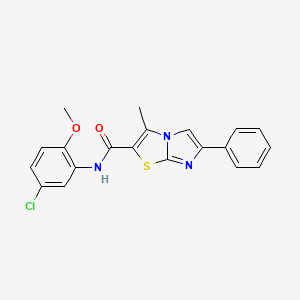 molecular formula C20H16ClN3O2S B2576127 N-(5-chloro-2-methoxyphenyl)-3-methyl-6-phenylimidazo[2,1-b][1,3]thiazole-2-carboxamide CAS No. 919018-88-5