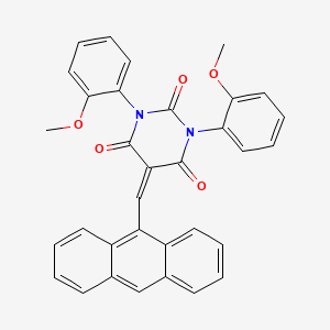 molecular formula C33H24N2O5 B2576167 5-(anthracen-9-ylmethylene)-1,3-bis(2-methoxyphenyl)pyrimidine-2,4,6(1H,3H,5H)-trione CAS No. 313267-75-3