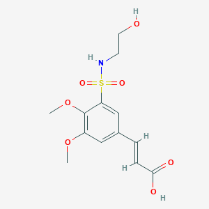 (E)-3-(3-(N-(2-hydroxyethyl)sulfamoyl)-4,5-dimethoxyphenyl)acrylic acid