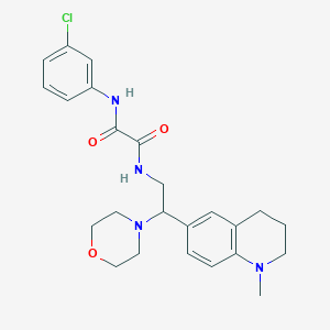 molecular formula C24H29ClN4O3 B2576183 N'-(3-chlorophenyl)-N-[2-(1-methyl-1,2,3,4-tetrahydroquinolin-6-yl)-2-(morpholin-4-yl)ethyl]ethanediamide CAS No. 922065-54-1