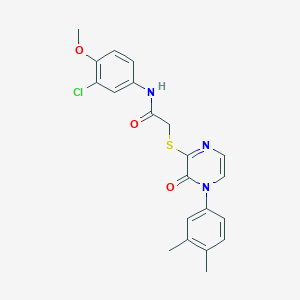 molecular formula C21H20ClN3O3S B2576236 N-(3-chloro-4-methoxyphenyl)-2-{[4-(3,4-dimethylphenyl)-3-oxo-3,4-dihydropyrazin-2-yl]sulfanyl}acetamide CAS No. 941929-48-2