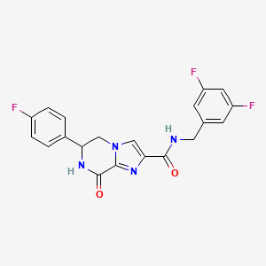 molecular formula C20H15F3N4O2 B2576243 N-[(3,5-Difluorophenyl)methyl]-6-(4-fluorophenyl)-8-oxo-6,7-dihydro-5H-imidazo[1,2-a]pyrazine-2-carboxamide CAS No. 2320417-01-2