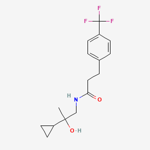 molecular formula C16H20F3NO2 B2576245 N-(2-cyclopropyl-2-hydroxypropyl)-3-[4-(trifluoromethyl)phenyl]propanamide CAS No. 1790198-59-2