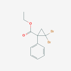 molecular formula C12H12Br2O2 B2576346 Ethyl 2,2-dibromo-1-phenylcyclopropane-1-carboxylate CAS No. 65655-78-9