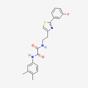 molecular formula C21H20FN3O2S B2576404 N'-(3,4-dimethylphenyl)-N-{2-[2-(3-fluorophenyl)-1,3-thiazol-4-yl]ethyl}ethanediamide CAS No. 895784-61-9