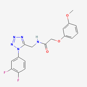 molecular formula C17H15F2N5O3 B2576406 N-{[1-(3,4-difluorophenyl)-1H-1,2,3,4-tetrazol-5-yl]methyl}-2-(3-methoxyphenoxy)acetamide CAS No. 1005306-49-9