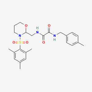 B2576410 N1-((3-(mesitylsulfonyl)-1,3-oxazinan-2-yl)methyl)-N2-(4-methylbenzyl)oxalamide CAS No. 872975-77-4