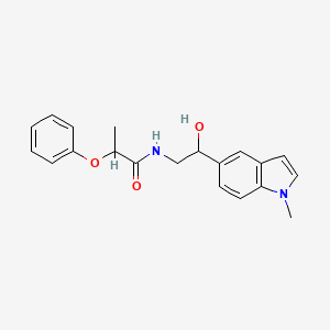 molecular formula C20H22N2O3 B2576421 N-(2-hydroxy-2-(1-methyl-1H-indol-5-yl)ethyl)-2-phenoxypropanamide CAS No. 2034409-12-4