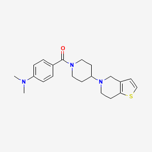 molecular formula C21H27N3OS B2576432 N,N-dimethyl-4-(4-{4H,5H,6H,7H-thieno[3,2-c]pyridin-5-yl}piperidine-1-carbonyl)aniline CAS No. 2034361-51-6
