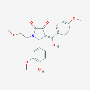 molecular formula C22H23NO7 B257646 3-hydroxy-5-(4-hydroxy-3-methoxyphenyl)-4-(4-methoxybenzoyl)-1-(2-methoxyethyl)-2,5-dihydro-1H-pyrrol-2-one 