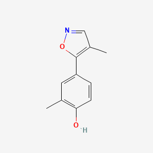 molecular formula C11H11NO2 B2576499 2-Methyl-4-(4-methylisoxazol-5-yl)phenol CAS No. 1399653-23-6