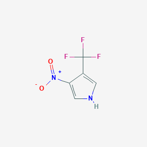 molecular formula C5H3F3N2O2 B2576509 3-Nitro-4-(trifluoromethyl)-1H-pyrrole CAS No. 149427-37-2