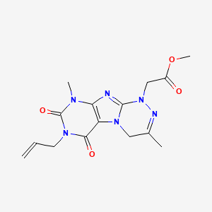 molecular formula C15H18N6O4 B2576531 Methyl 2-(3,9-dimethyl-6,8-dioxo-7-prop-2-enyl-4H-purino[8,7-c][1,2,4]triazin-1-yl)acetate CAS No. 923184-97-8