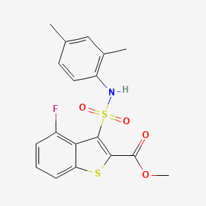 molecular formula C18H16FNO4S2 B2576540 Methyl 3-[(2,4-dimethylphenyl)sulfamoyl]-4-fluoro-1-benzothiophene-2-carboxylate CAS No. 932520-41-7