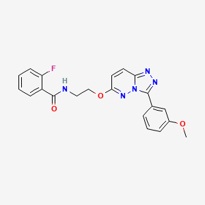 2-fluoro-N-(2-((3-(3-methoxyphenyl)-[1,2,4]triazolo[4,3-b]pyridazin-6-yl)oxy)ethyl)benzamide