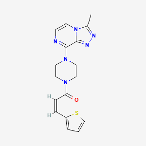 (Z)-1-(4-(3-methyl-[1,2,4]triazolo[4,3-a]pyrazin-8-yl)piperazin-1-yl)-3-(thiophen-2-yl)prop-2-en-1-one
