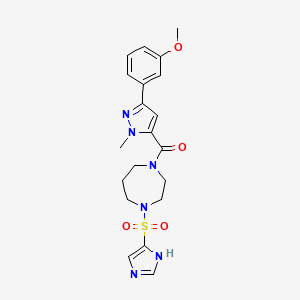 (4-((1H-imidazol-4-yl)sulfonyl)-1,4-diazepan-1-yl)(3-(3-methoxyphenyl)-1-methyl-1H-pyrazol-5-yl)methanone