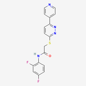 molecular formula C17H12F2N4OS B2576574 N-(2,4-difluorophenyl)-2-{[6-(pyridin-4-yl)pyridazin-3-yl]sulfanyl}acetamide CAS No. 872987-54-7