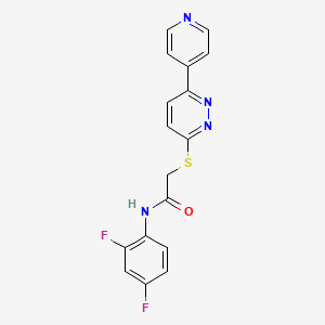 N-(2,4-difluorophenyl)-2-(6-pyridin-4-ylpyridazin-3-yl)sulfanylacetamide