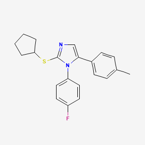 2-(cyclopentylthio)-1-(4-fluorophenyl)-5-(p-tolyl)-1H-imidazole
