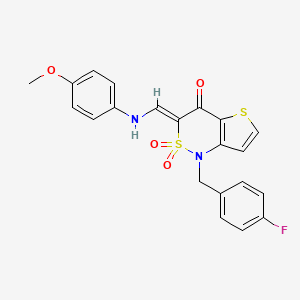 (Z)-1-(4-fluorobenzyl)-3-(((4-methoxyphenyl)amino)methylene)-1H-thieno[3,2-c][1,2]thiazin-4(3H)-one 2,2-dioxide