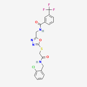 N-((5-((2-((2-chlorobenzyl)amino)-2-oxoethyl)thio)-1,3,4-oxadiazol-2-yl)methyl)-3-(trifluoromethyl)benzamide