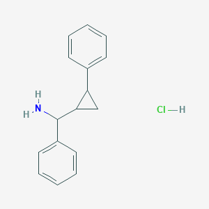 molecular formula C16H18ClN B2576628 phenyl(2-phenylcyclopropyl)methanamine hydrochloride CAS No. 2243520-83-2