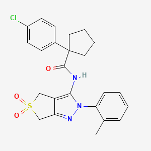 1-(4-chlorophenyl)-N-(5,5-dioxido-2-(o-tolyl)-4,6-dihydro-2H-thieno[3,4-c]pyrazol-3-yl)cyclopentanecarboxamide