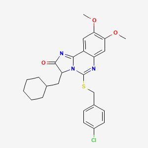 5-[(4-chlorobenzyl)sulfanyl]-3-(cyclohexylmethyl)-8,9-dimethoxyimidazo[1,2-c]quinazolin-2(3H)-one