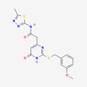 2-(2-((3-methoxybenzyl)thio)-6-oxo-1,6-dihydropyrimidin-4-yl)-N-(5-methyl-1,3,4-thiadiazol-2-yl)acetamide
