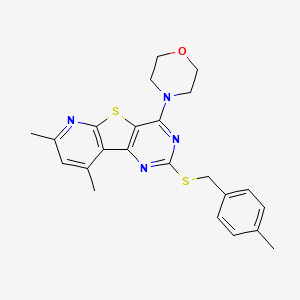 7,9-Dimethyl-2-[(4-methylbenzyl)sulfanyl]-4-morpholinopyrido[3',2':4,5]thieno[3,2-d]pyrimidine