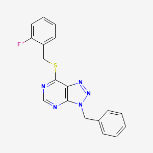 3-benzyl-7-((2-fluorobenzyl)thio)-3H-[1,2,3]triazolo[4,5-d]pyrimidine