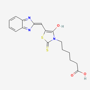 (Z)-6-(5-((1H-benzo[d]imidazol-2-yl)methylene)-4-oxo-2-thioxothiazolidin-3-yl)hexanoic acid