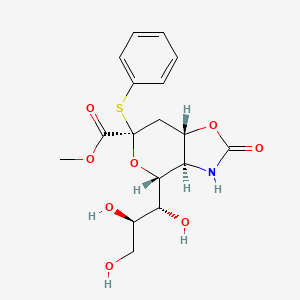 molecular formula C17H21NO8S B2576693 Methyl (Phenyl 5-N,4-O-Carbonyl-3,5-dideoxy-2-thio-D-glycero-beta-D-galacto-2-nonulopyranosid)onate CAS No. 934591-79-4