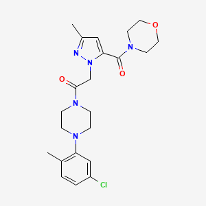 1-(4-(5-chloro-2-methylphenyl)piperazin-1-yl)-2-(3-methyl-5-(morpholine-4-carbonyl)-1H-pyrazol-1-yl)ethanone