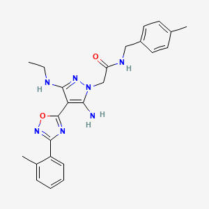 2-(5-amino-3-(ethylamino)-4-(3-(o-tolyl)-1,2,4-oxadiazol-5-yl)-1H-pyrazol-1-yl)-N-(4-methylbenzyl)acetamide