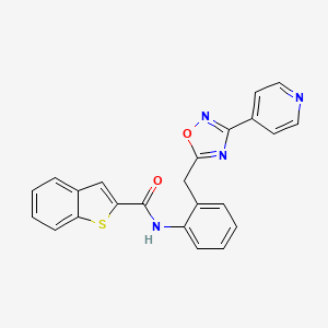 N-(2-((3-(pyridin-4-yl)-1,2,4-oxadiazol-5-yl)methyl)phenyl)benzo[b]thiophene-2-carboxamide