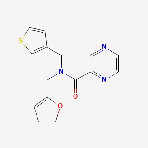 N-(furan-2-ylmethyl)-N-(thiophen-3-ylmethyl)pyrazine-2-carboxamide