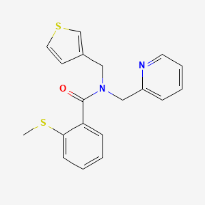 2-(methylthio)-N-(pyridin-2-ylmethyl)-N-(thiophen-3-ylmethyl)benzamide