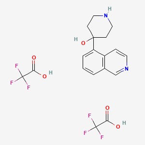 molecular formula C18H18F6N2O5 B2576719 4-(Isoquinolin-5-yl)piperidin-4-ol; bis(trifluoroacetic acid) CAS No. 1909308-52-6