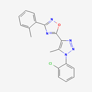 molecular formula C18H14ClN5O B2576720 5-(1-(2-chlorophenyl)-5-methyl-1H-1,2,3-triazol-4-yl)-3-(o-tolyl)-1,2,4-oxadiazole CAS No. 899971-16-5