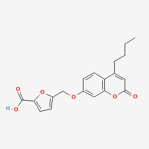 molecular formula C19H18O6 B2576724 5-{[(4-butyl-2-oxo-2H-chromen-7-yl)oxy]methyl}-2-furoic acid CAS No. 1190289-51-0