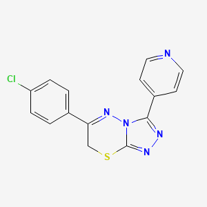molecular formula C15H10ClN5S B2576728 4-[6-(4-chlorophenyl)-7H-[1,2,4]triazolo[3,4-b][1,3,4]thiadiazin-3-yl]pyridine CAS No. 85106-54-3