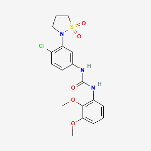 molecular formula C18H20ClN3O5S B2576736 1-(4-Chloro-3-(1,1-dioxidoisothiazolidin-2-yl)phenyl)-3-(2,3-dimethoxyphenyl)urea CAS No. 1203156-71-1