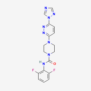 molecular formula C17H16F2N8O B2576738 4-(6-(1H-1,2,4-triazol-1-yl)pyridazin-3-yl)-N-(2,6-difluorophenyl)piperazine-1-carboxamide CAS No. 1795479-30-9